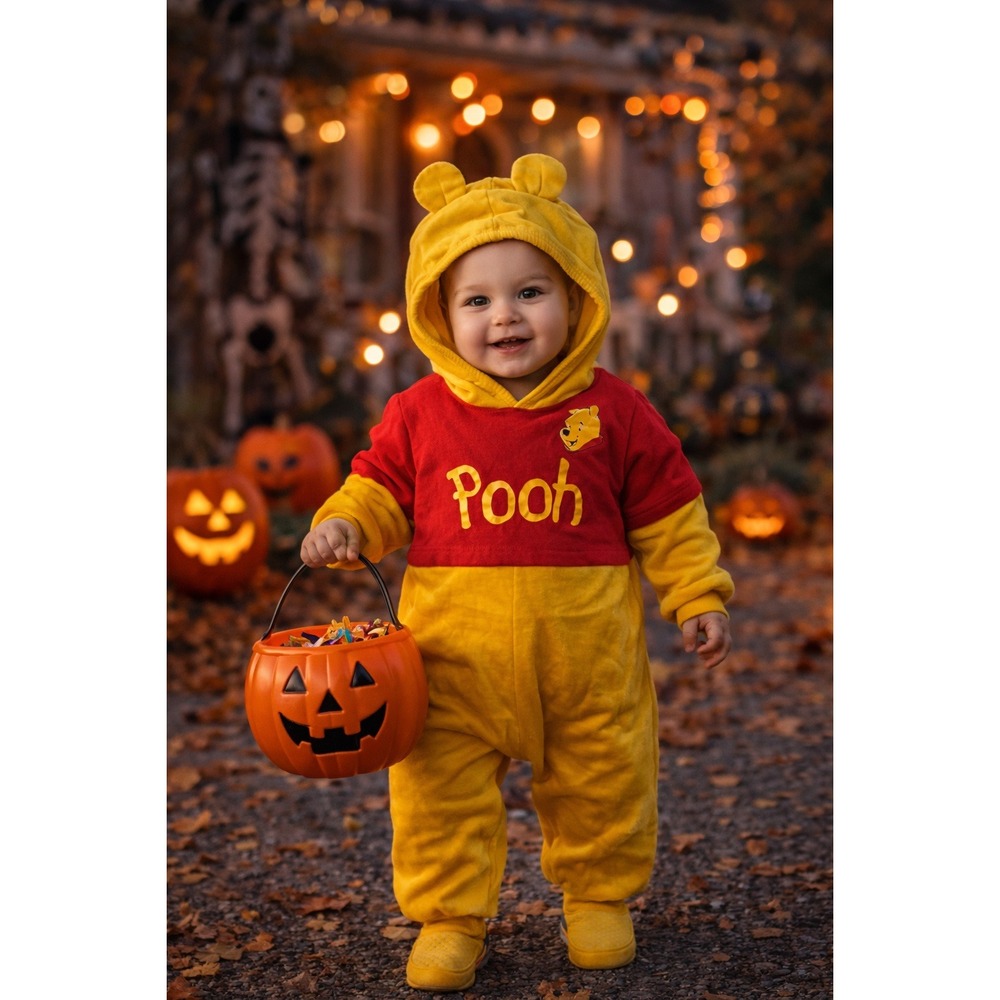 Vintage Winnie the Pooh‎ Baby Toddler Costume Romper 18-24M Disney Halloween